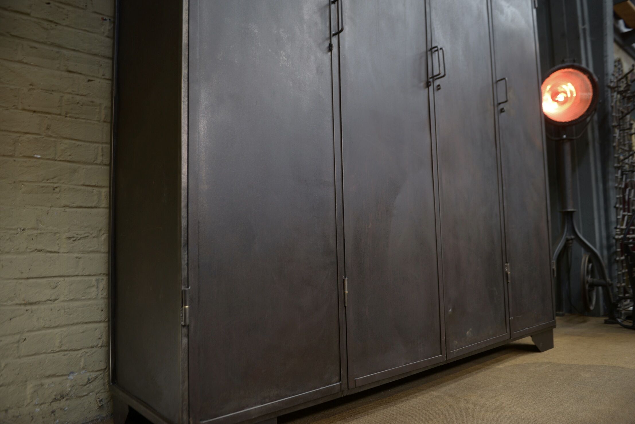 Industrial cabinet 4 doors in metal 1950