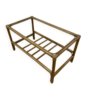table basse vintage en - rotin