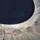 Large circular Boho wall lights with mirror in melted ice acrylic, 1970s