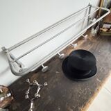 Vintage wall-mounted aluminum coat rack