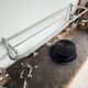 Vintage wall-mounted aluminum coat rack