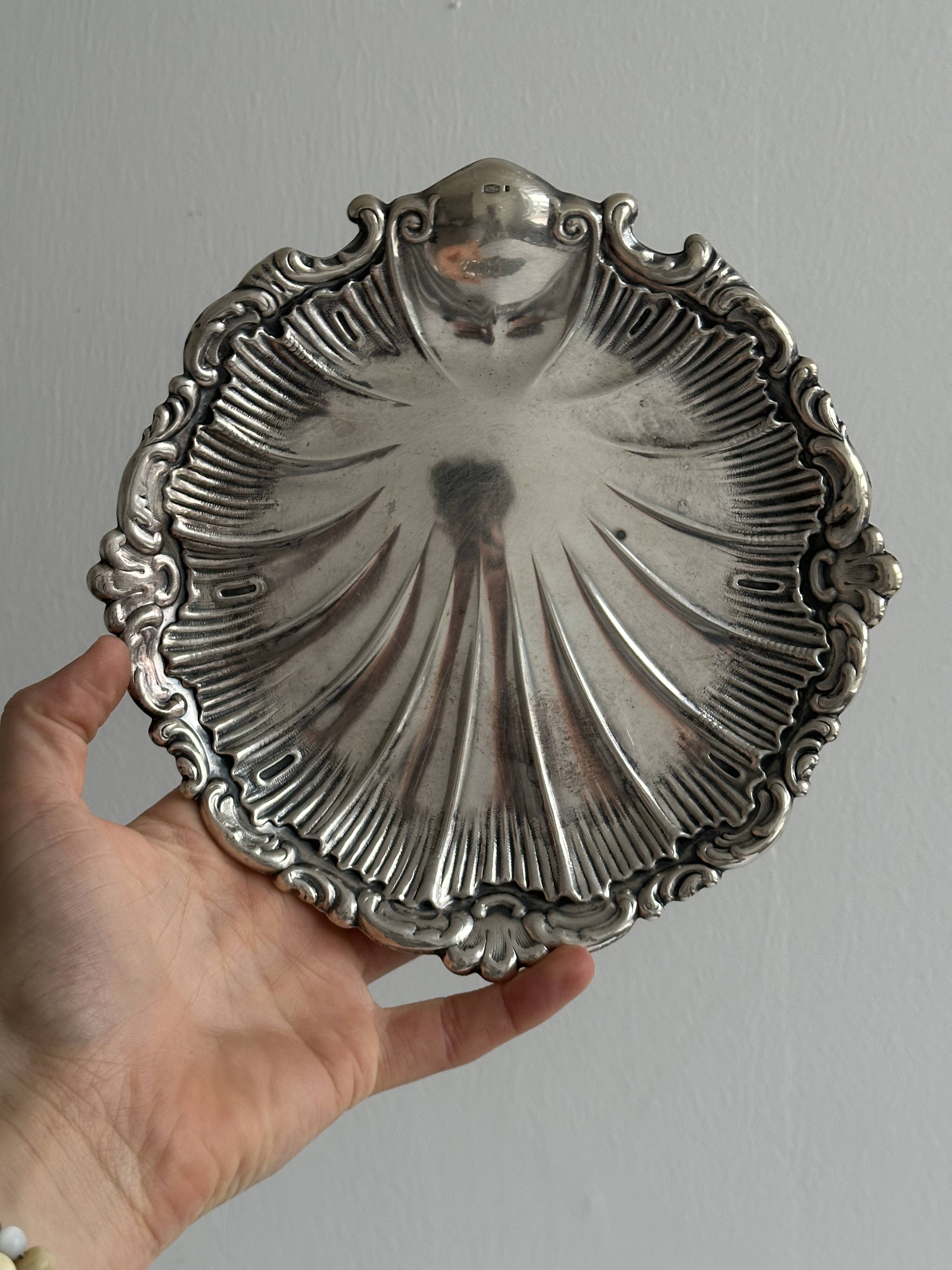 round plate shell decoration silver-plated