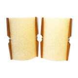 Pair of perspex and wood appliques 1960