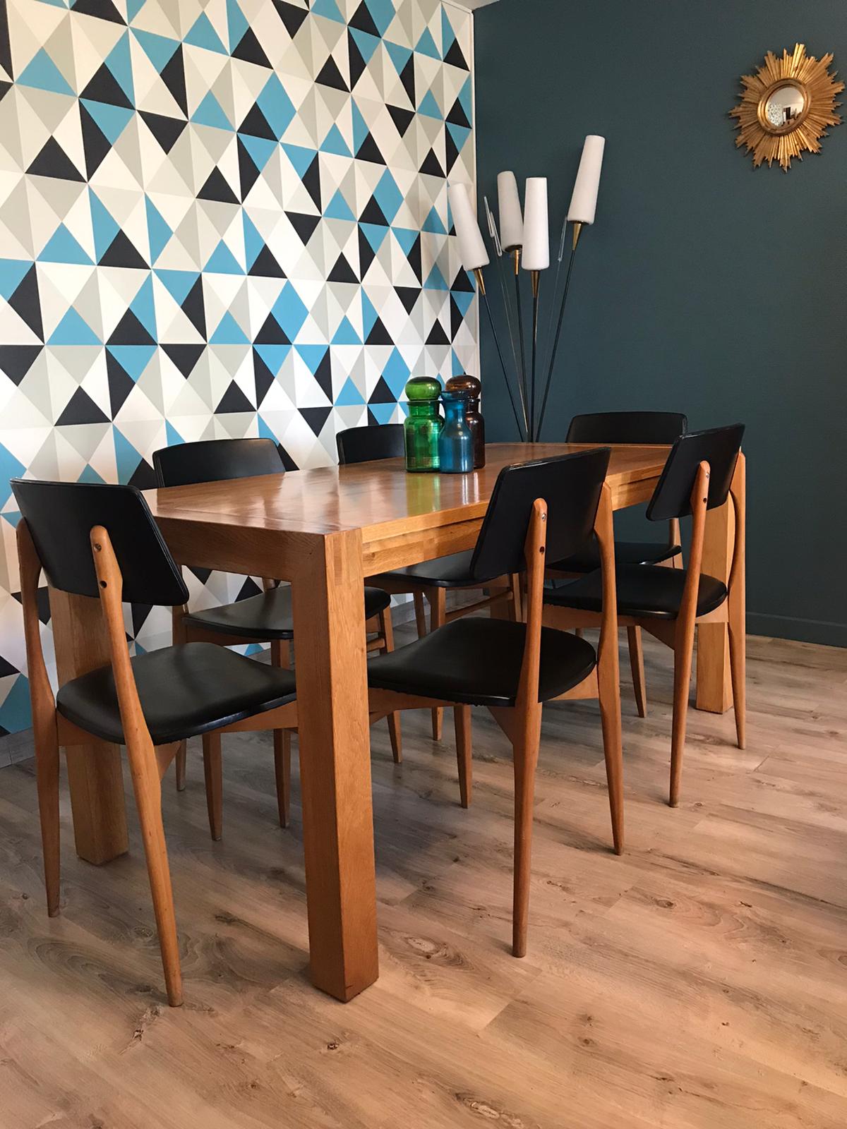 Stunning set of 6 scandinavian chairs vintage 1960