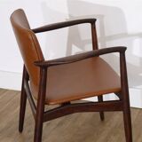 Danish armchair in Rio rosewood by Erik Buch