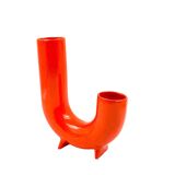 Space age orange ceramic vase, Italy ca. 1960