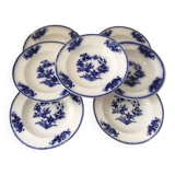 Set of 7 soup plates, Grand Bouquet Boch-Frères Keramis, 19th century