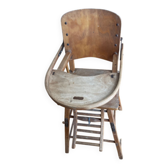 Vintage wooden baby high chair simbag