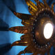 Wall light or sun ceiling with a foliage motif, in a Florentine style