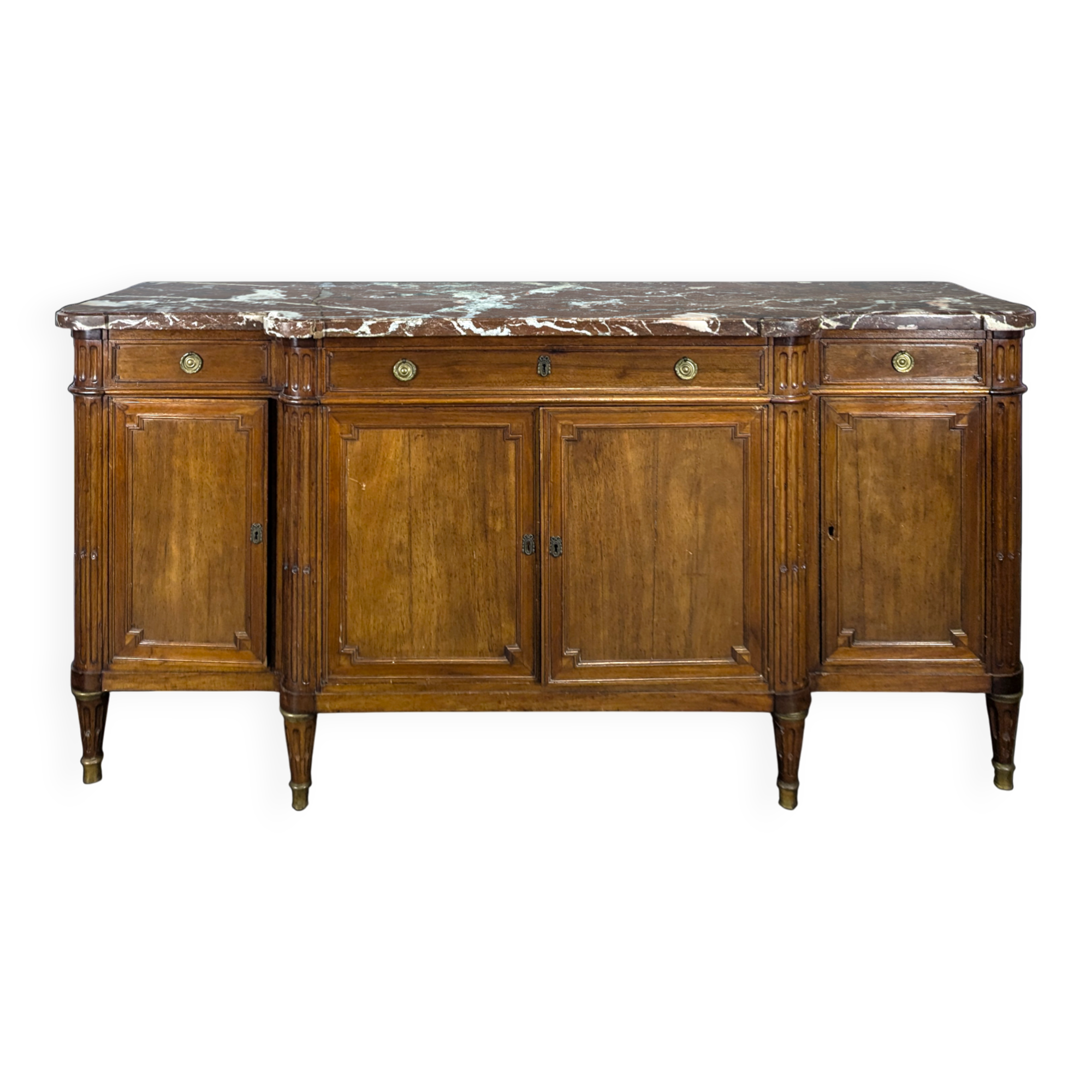 Louis XVI style enfilade in mahogany, late 19th century.