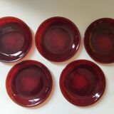 Arcoroc Sierra Ruby dessert plates