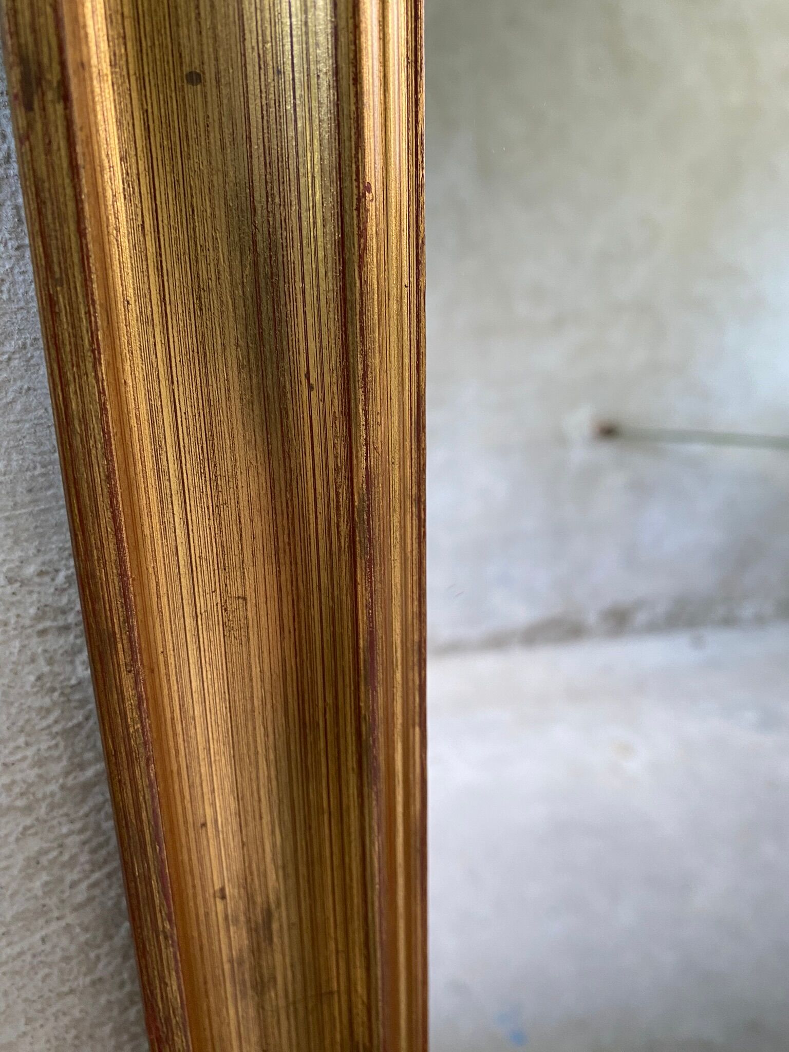 Octagonal Wall Mirror with Vintage Molded Gilded Wood Frame