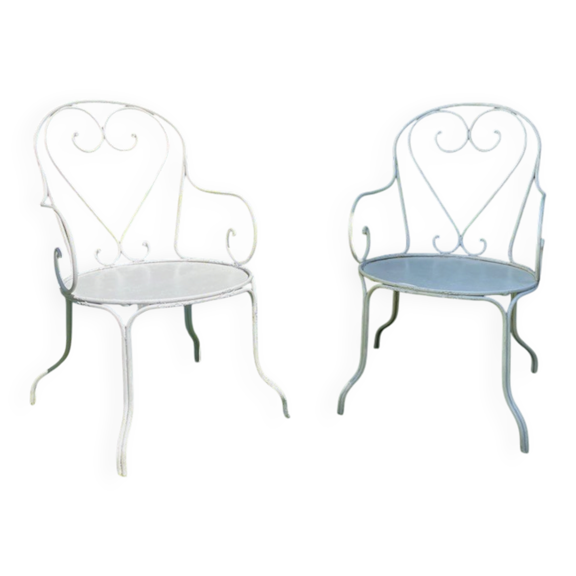 Pair of wrought iron armchairs 1950