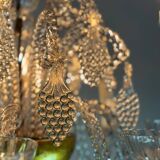 Liège chandelier in blown, molded and pinched glass, circa 1900