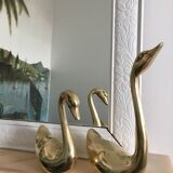 Pair of swans brass year 1970