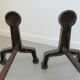 Paire de chenets modernistes en bronze massif