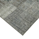 Handmade oriental contemporary 170 cm x 240 cm grey patchwork rug