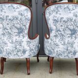 Old Pair of Louis Philippe Bergère Armchairs
