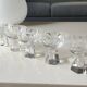 Lot of 5 Small Digestif/Liqueur Glasses. Cut Bohemian crystal. Floral.