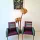Vintage Hollywood Regency Brass Palm Tree Floor Lamp Maison Jansen Style 1970