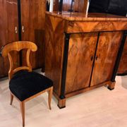 Large Biedermeier Half-Cabinet in Ebonized Walnut, South Germany, 1820