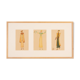 Art déco fashion illustration, gouache on paper, 93 x 52 cm