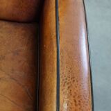 Set of 2 stylish yet comfortable armchairs made of sheepskin leather with a sleek design