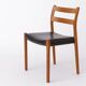 Ensemble de 5 chaises Niels Otto Møller modèle 84 – Chaise de salle à manger danoise en teck et cuir