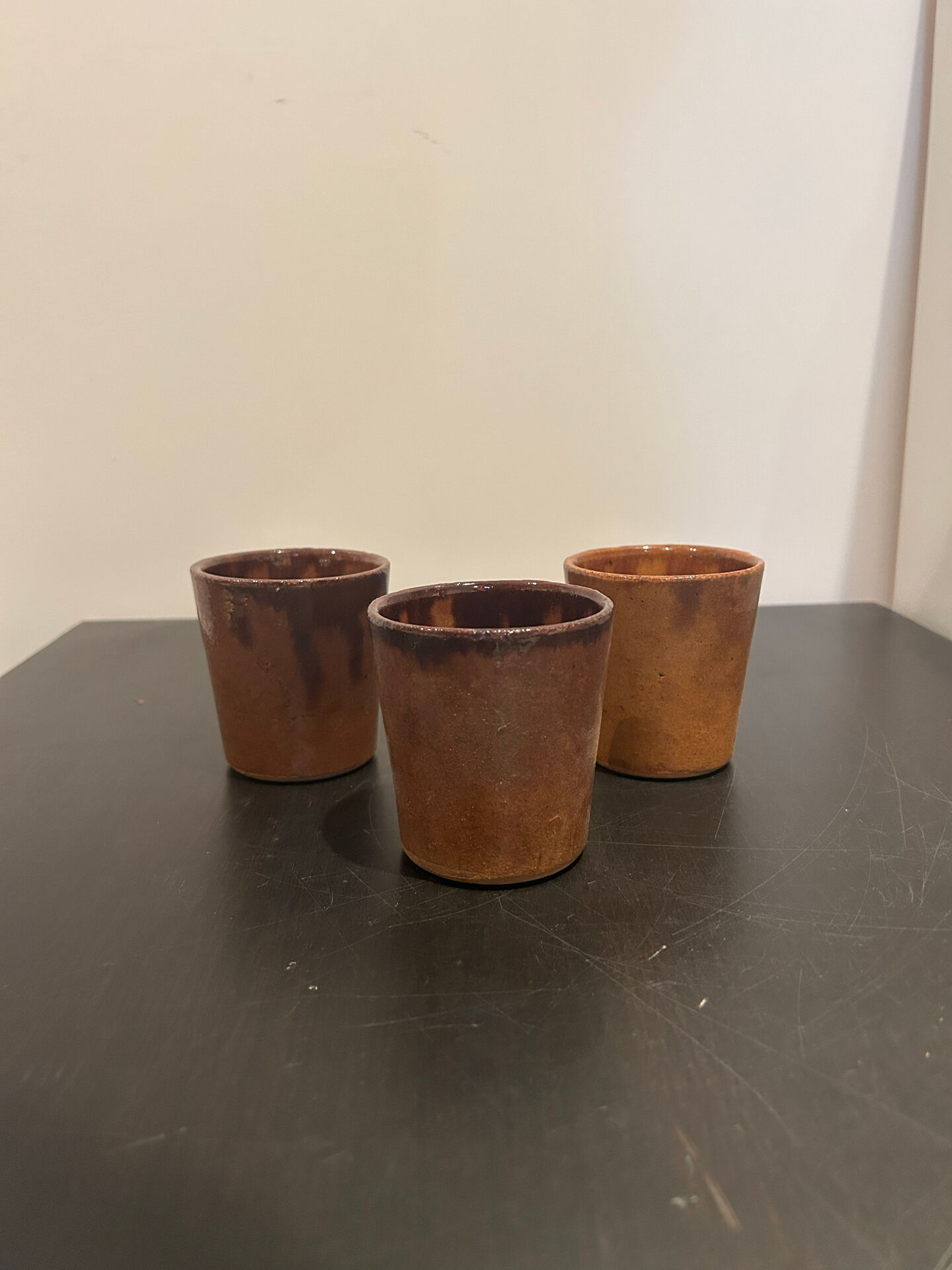 Set of 3 stoneware glasses