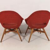 Set of 2 shell armchairs by Miroslav Navratil, 1960s