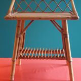 Rattan serving trolley