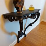 Console murale baroque, noir acier