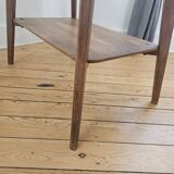 Vintage side table with double top in Scandinavian style.