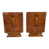 Art Decò Bedsides in Walnut