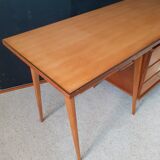 Vintage desk with compass feet around 1950