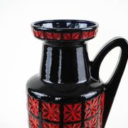 Vase en céramique Fat Lava avec texture en relief, poterie ouest-allemande, années 1970.