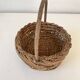 Round wicker and wood basket