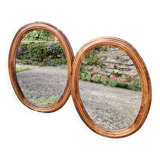 Two antique mahogany wood mirrors