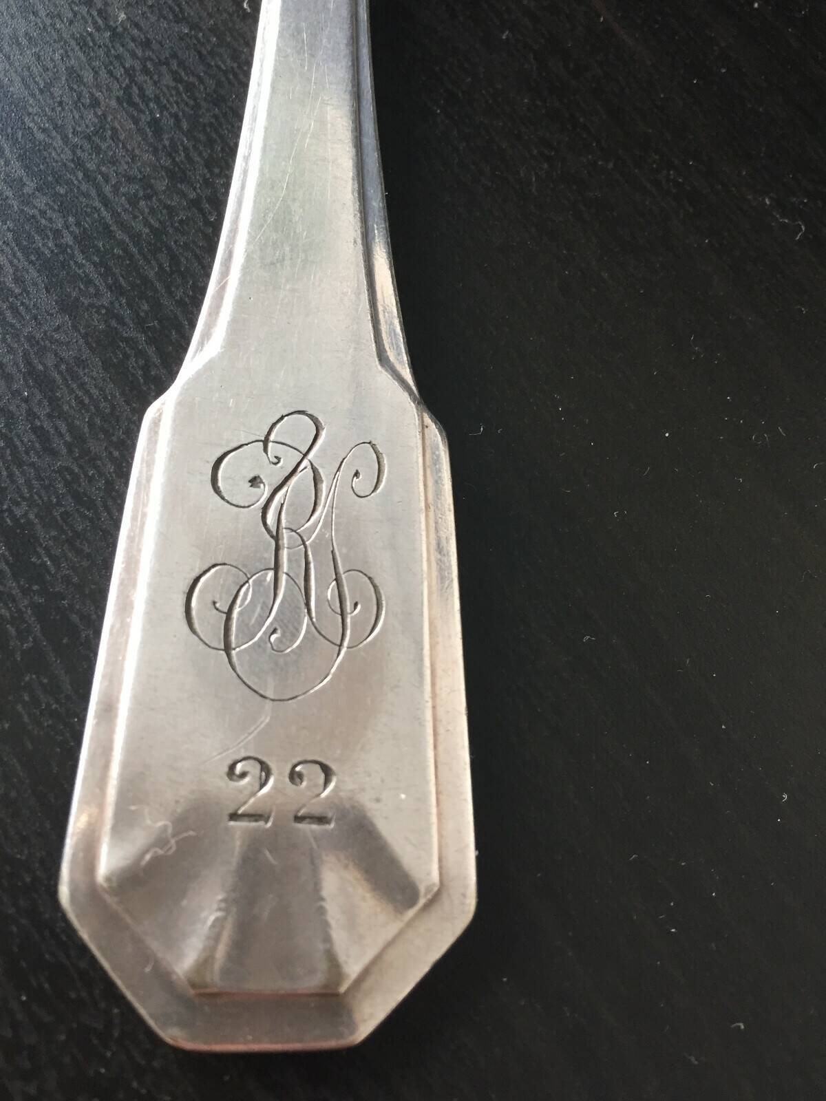 Boulenger cutlery with YR or RY monograms, silver-plated metal