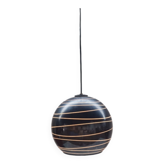 Italian black opaline pendant light 1970