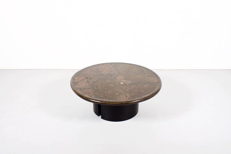 Table low Paul Kingma one-off Agate slate brass