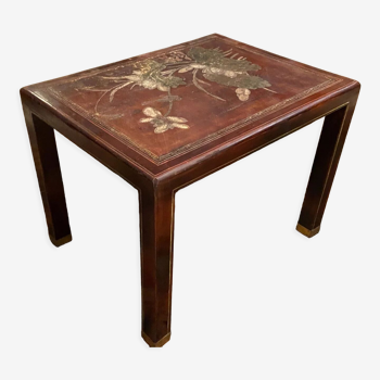 Rectangular lacquered wood coffee table with floral decoration China Japan early 20th century