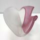 Stunning Double Color White and Pink Etched Murano Glass Vase, Italy, 1980s