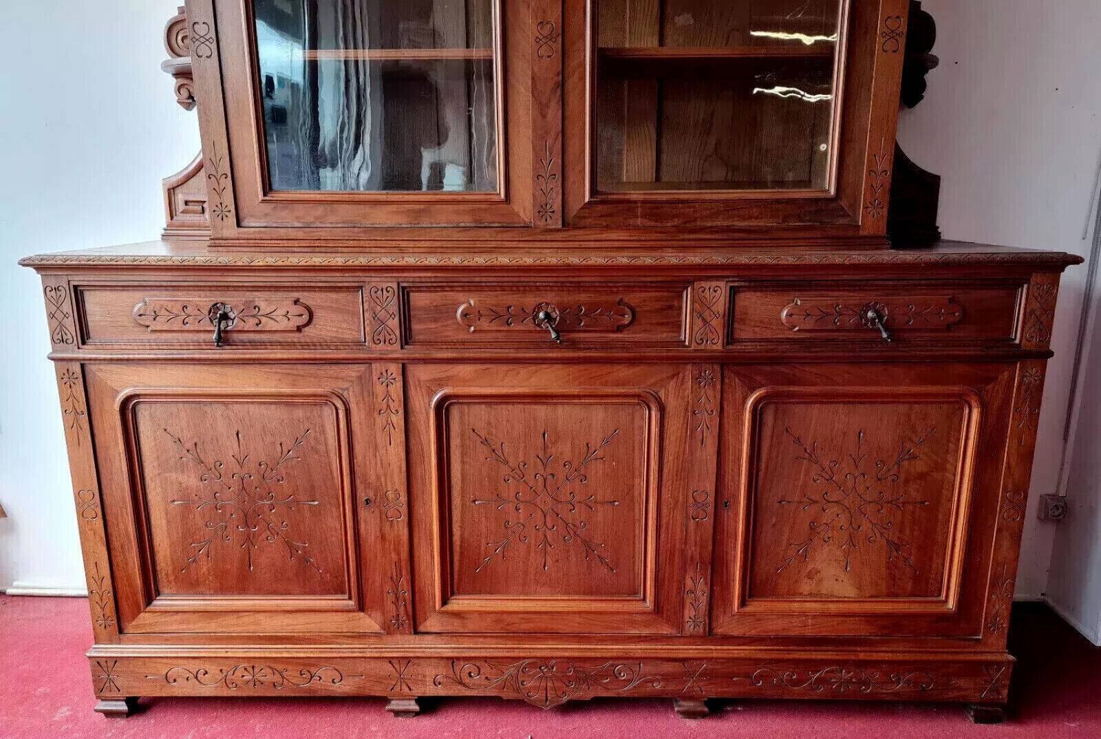 Louis Philippe period castle library in walnut circa 1830