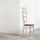 Chiavari chair with high back, brass, embroidery from the 1960s.