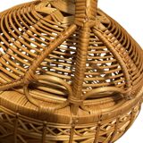 Large vintage woven rattan basket