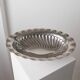 Silver-plated metal vintage bowl with curved rim and relief - Italian 1940s centrepiece