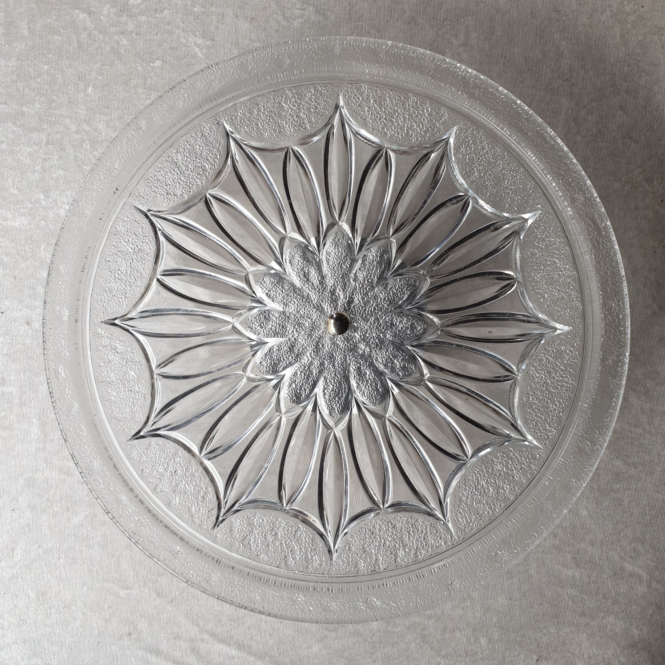 Metal and glass rotating cheese platter