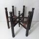 vintage folding oriental coffee table with silver metal top