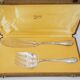 Christofle Rubans model Bell service fish cutlery set, silver-plated, 2 pieces.